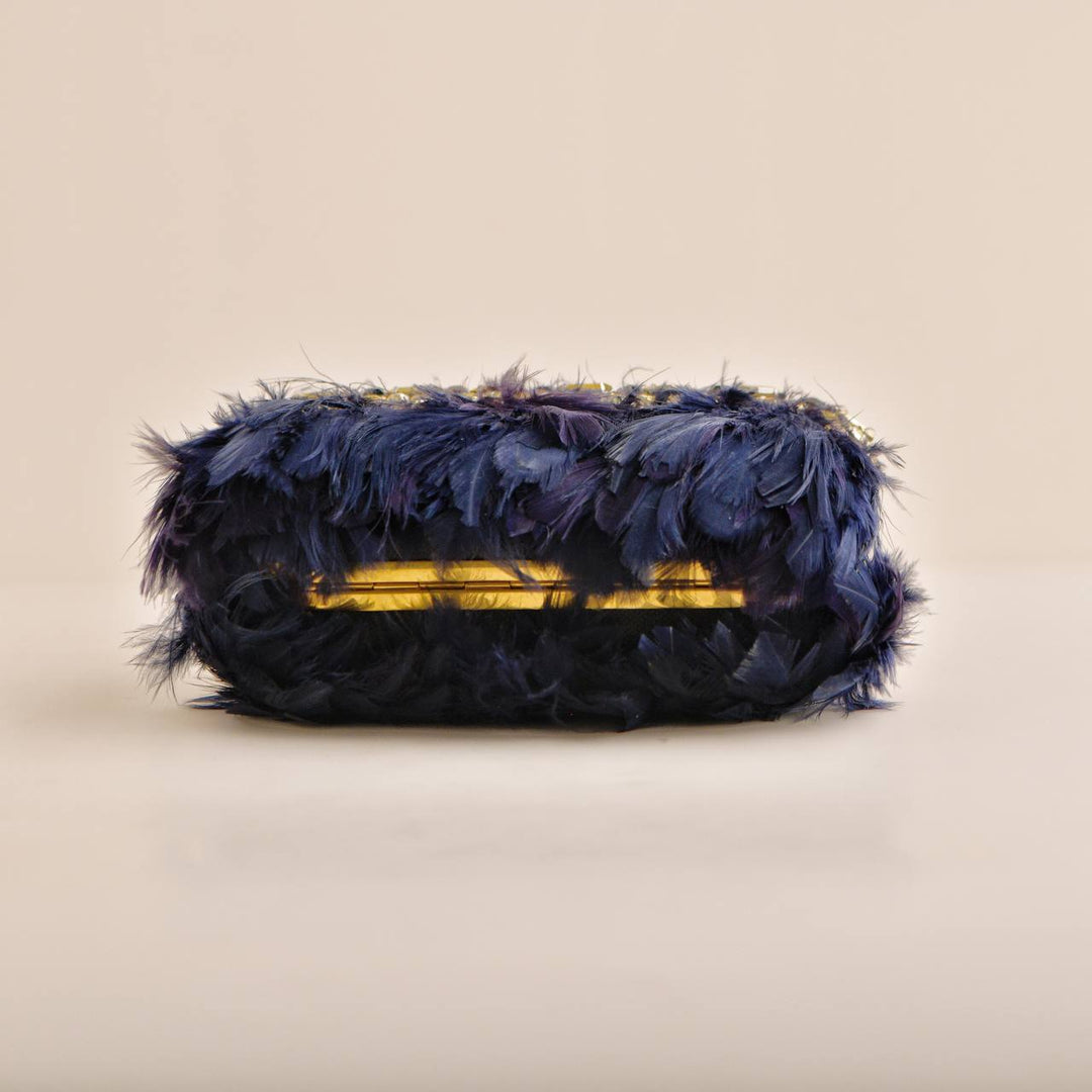 Alexander McQueen Feather-Fringe Skull Clutch Bag Second Hand