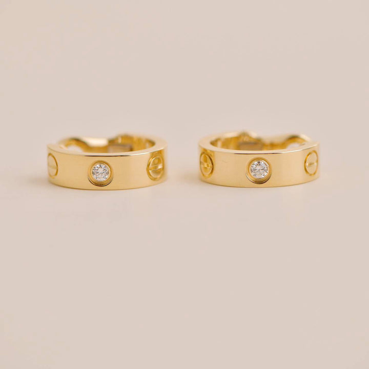 Cartier LOVE Yellow Gold Diamond Earrings Second Hand