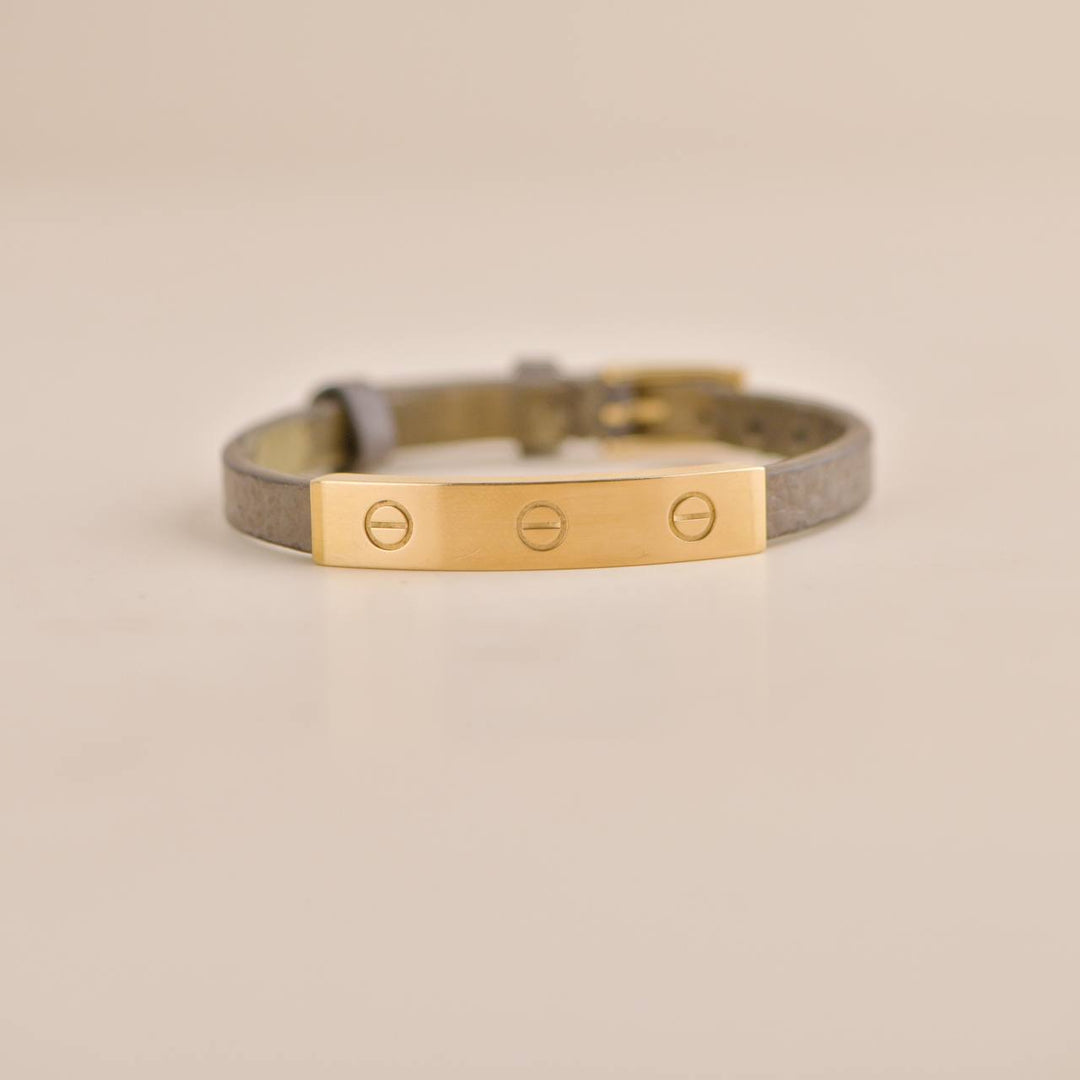 Pre-loved Cartier Love 18k Yellow Gold Leather Bracelet