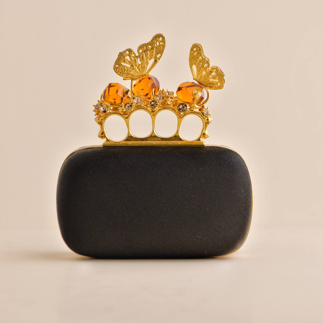 Alexander McQueen Butterfly Knuckle-Duster Box Clutch Bag