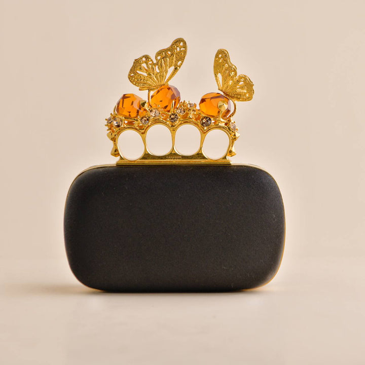 Pre-owned Alexander McQueen Butterfly Knuckle-Duster Box Clutch Bag