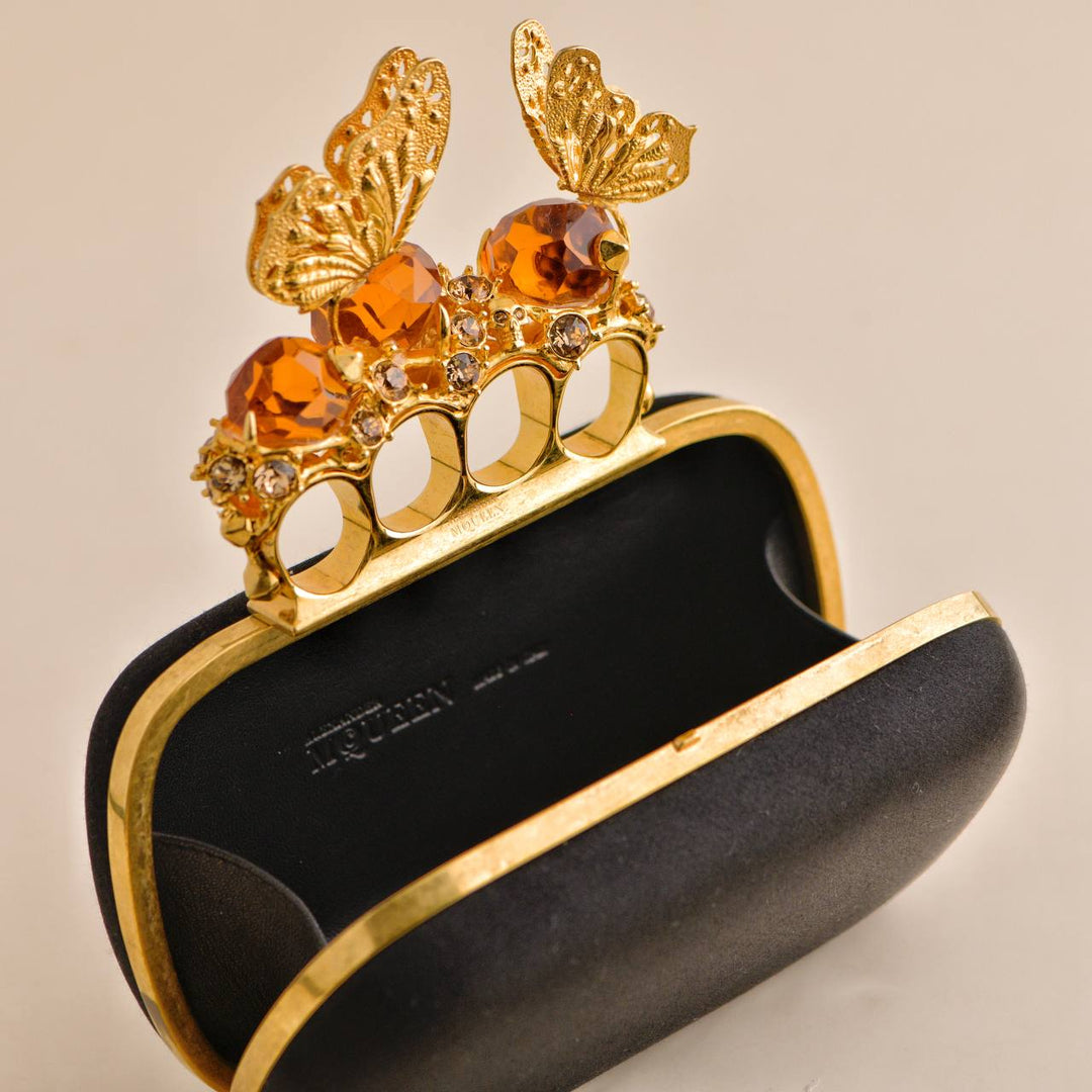 Alexander McQueen Butterfly Knuckle-Duster Box Clutch Bag