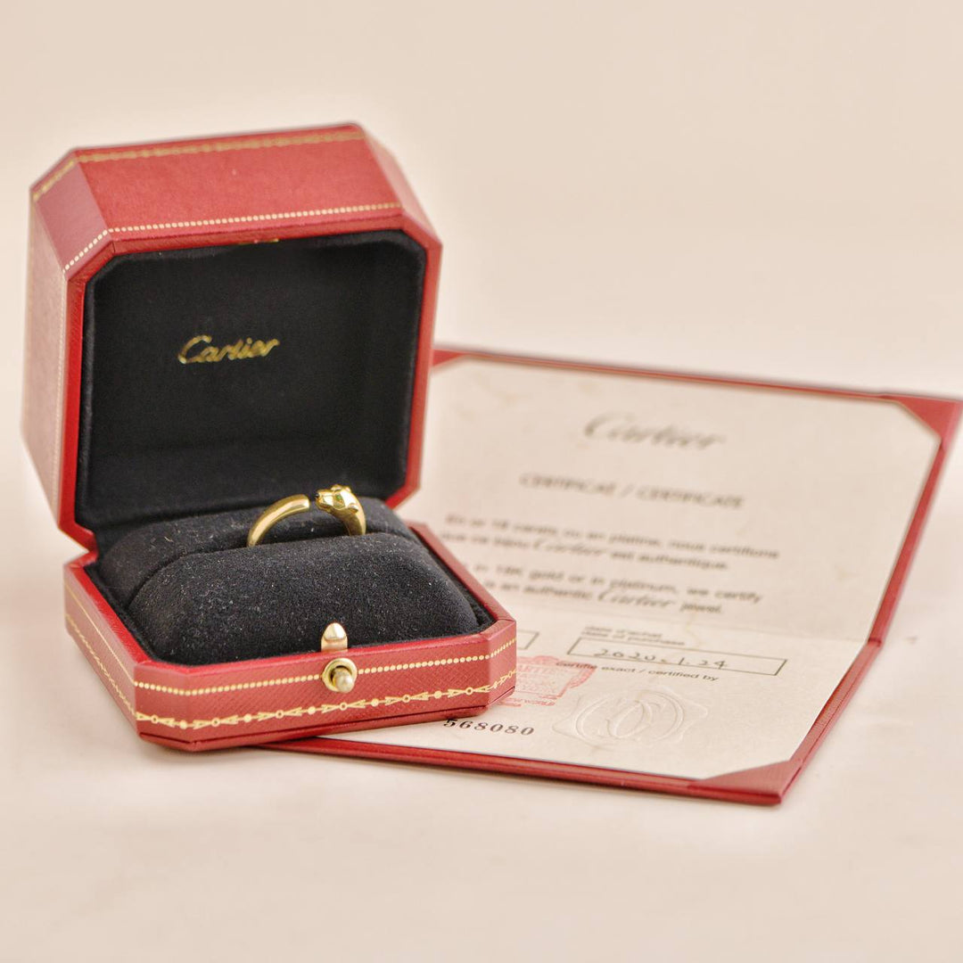 Pre-owned Cartier Panthère de Cartier Yellow Gold Ring Size 56