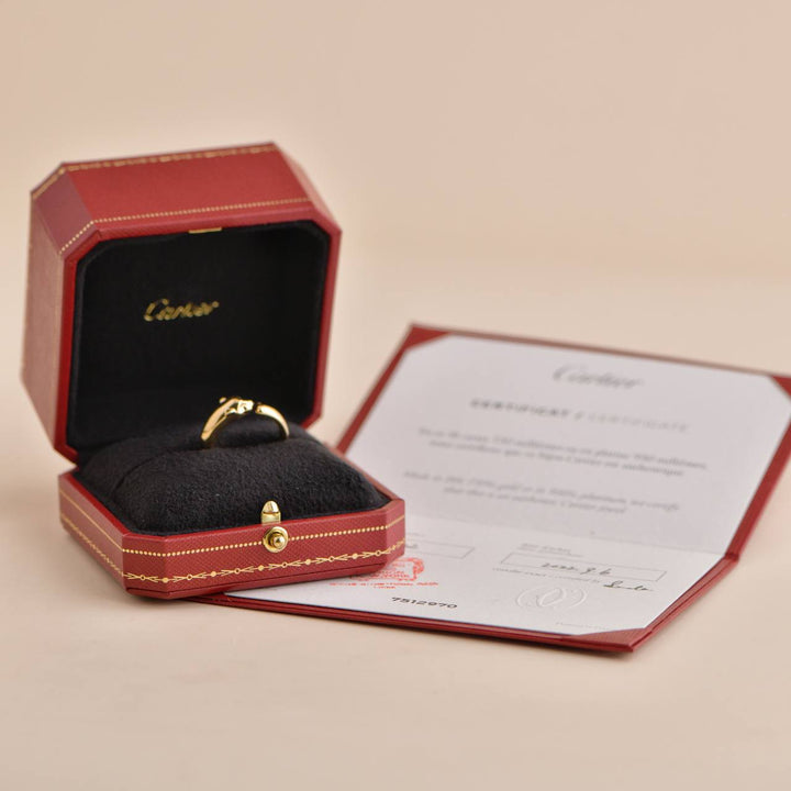 Pre-owned Cartier Panthère de Cartier Small Model Yellow Gold Ring Size 57