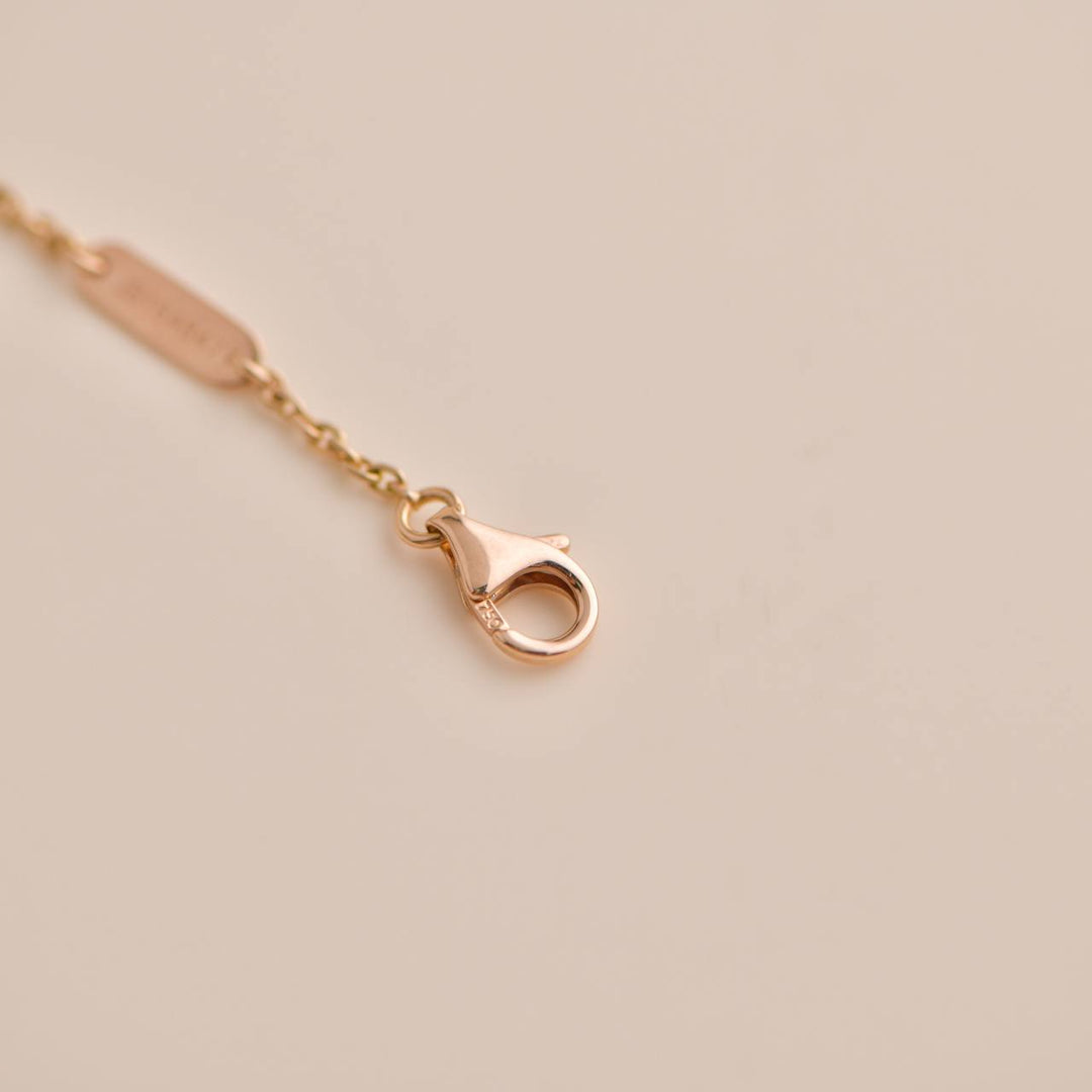 Pre-loved Van Cleef Vintage Alhambra Diamond Carnelian Limited Edition Rose Gold Pendant Necklace