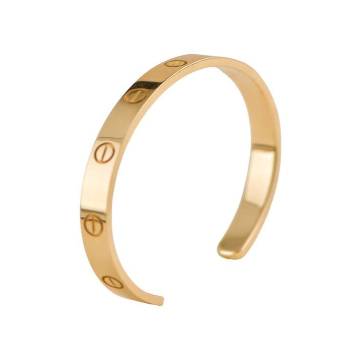 Cartier Love Yellow Gold Cuff Bracelet Size 17