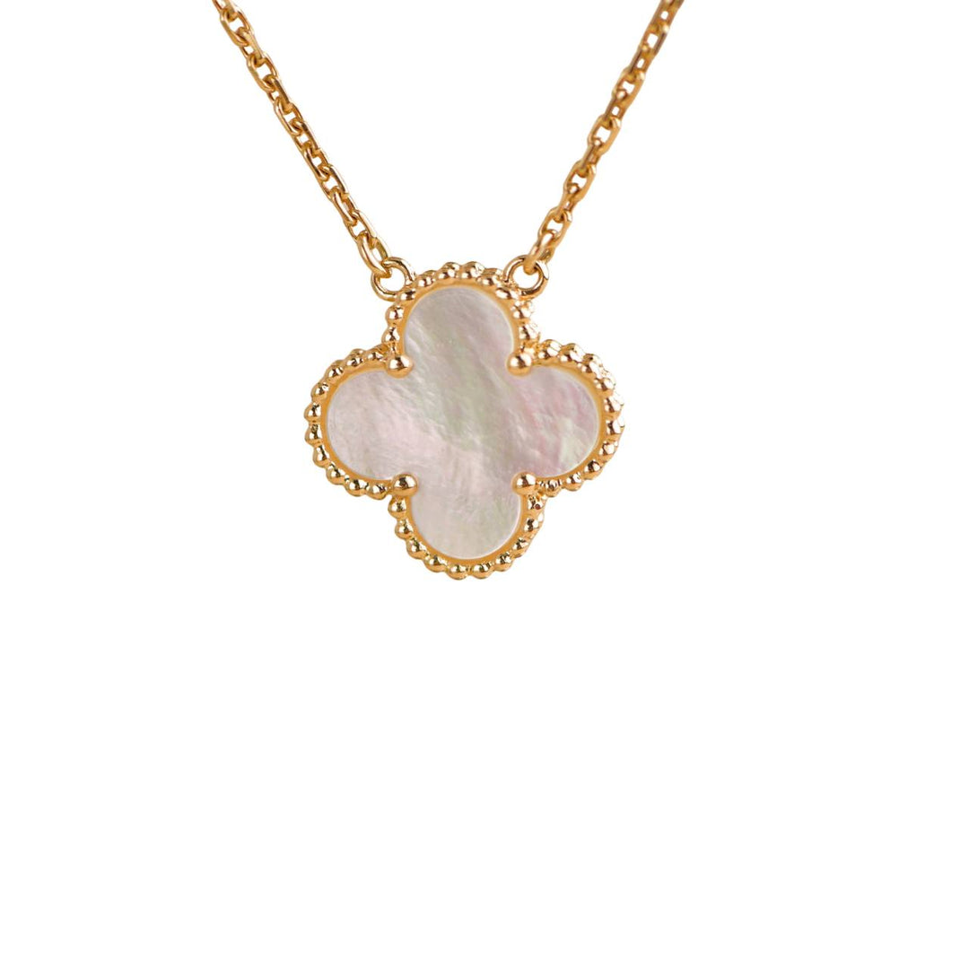 Van Cleef & Arpels Vintage Alhambra Mother of Pearl Yellow Gold Pendant Necklace