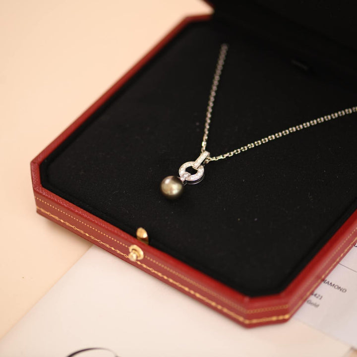 Cartier Himalia Diamond Tahitian Pearl Pendant Necklace