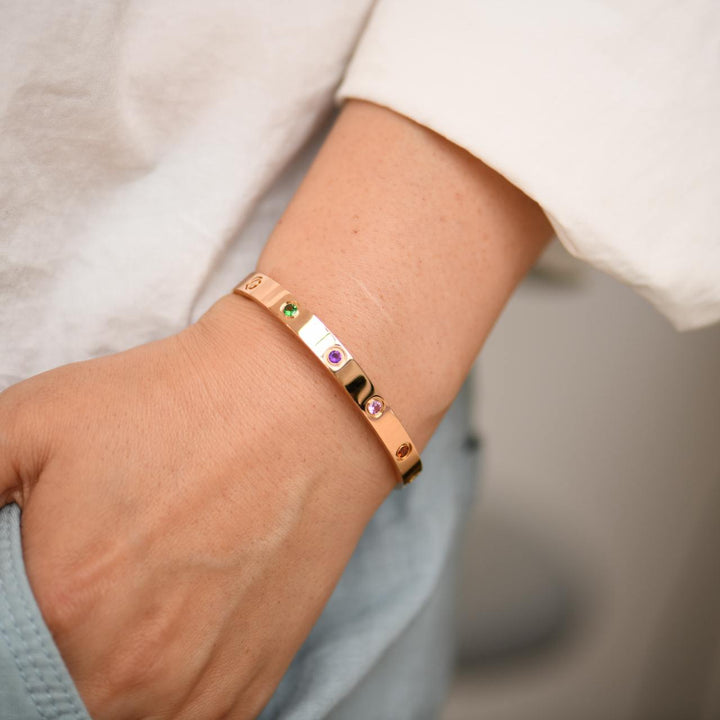 Preloved Cartier Rainbow Multi Gem 18K Rose Gold Love Bracelet