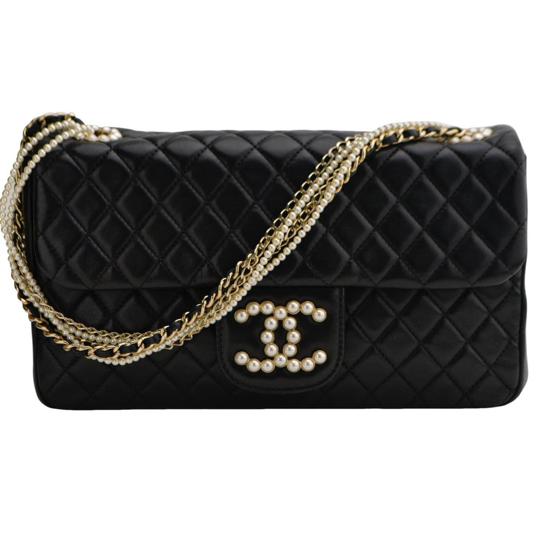 Chanel Matelasse Westminster Leather Faux Pearl Chain Shoulder Bag