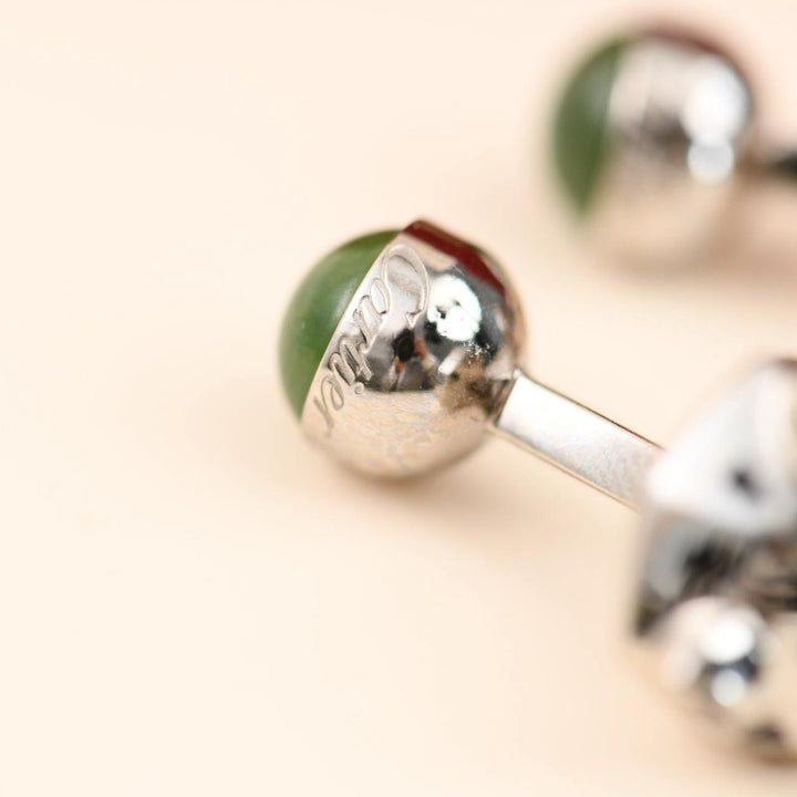 Cartier Panthère Green Jade Lacquer Sterling Silver Cufflinks