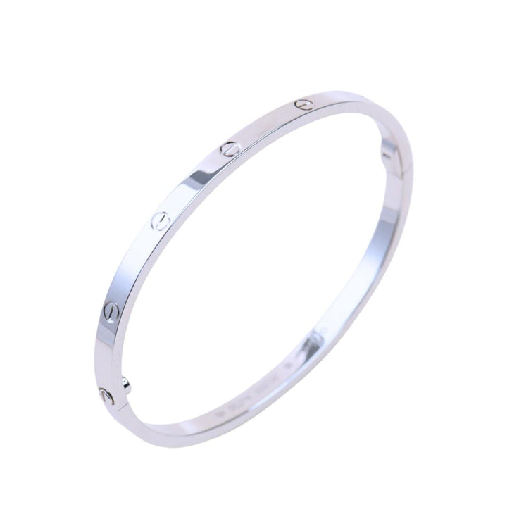 Preloved Cartier Love 18K White Gold Small Model Bracelet Size 16