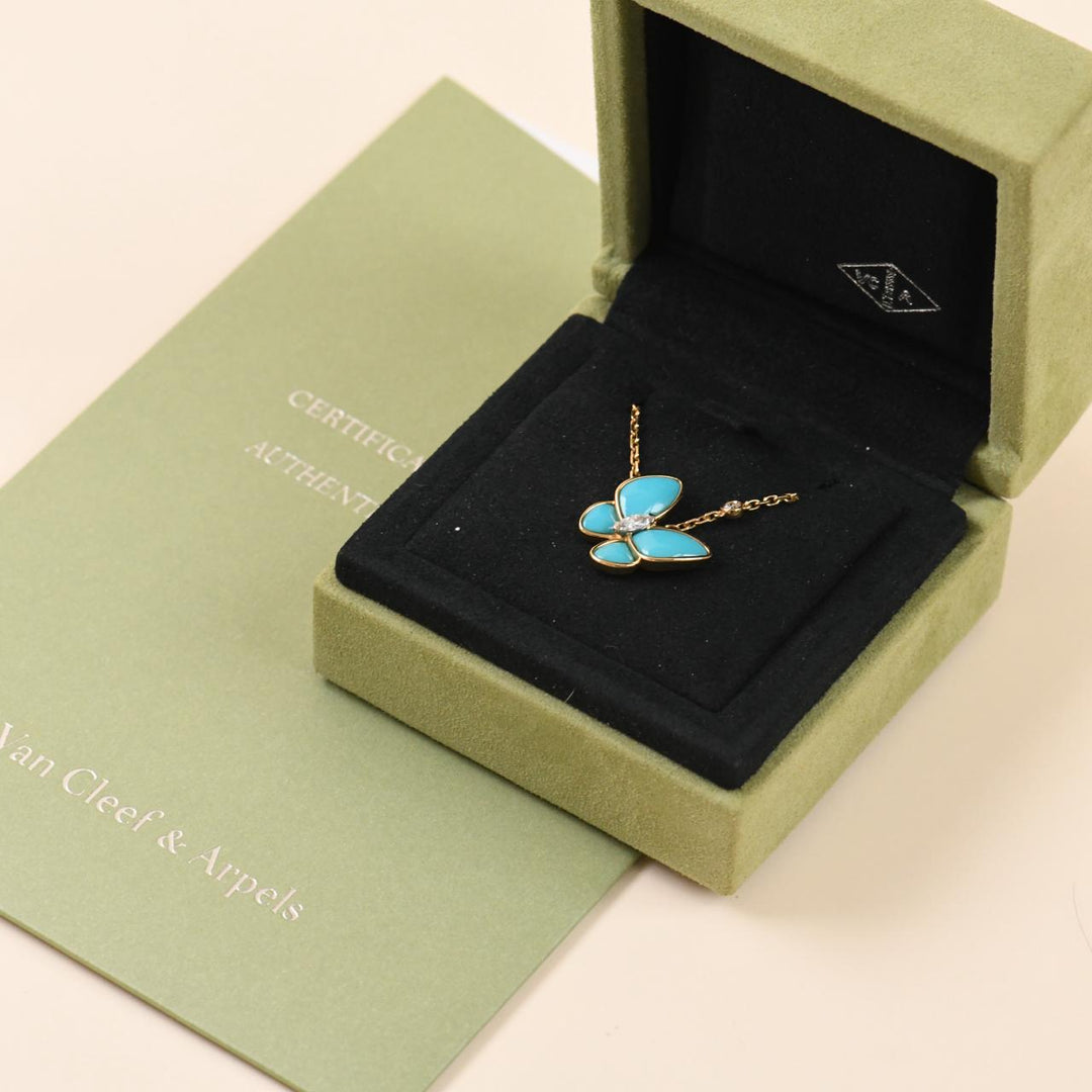 Van Cleef & ArpelsTurquoise Butterfly Diamond Pendant