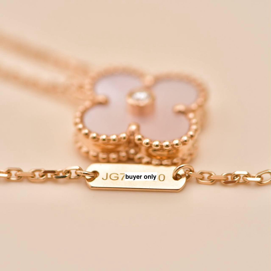 Van Cleef & Arpels 2025 Holiday Pendant Pink Mother of Pearl 18K Rose Gold