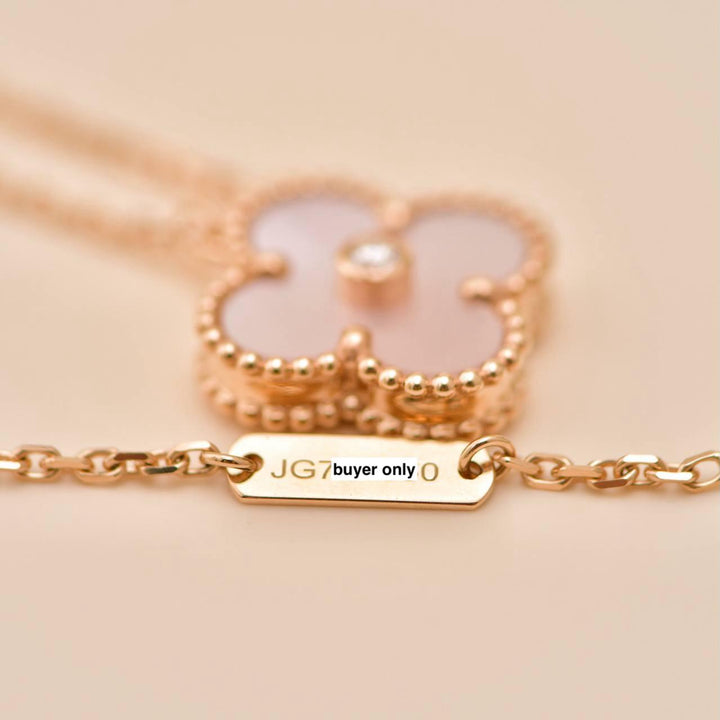 Van Cleef & Arpels 2025 Holiday Pendant Pink Mother of Pearl 18K Rose Gold