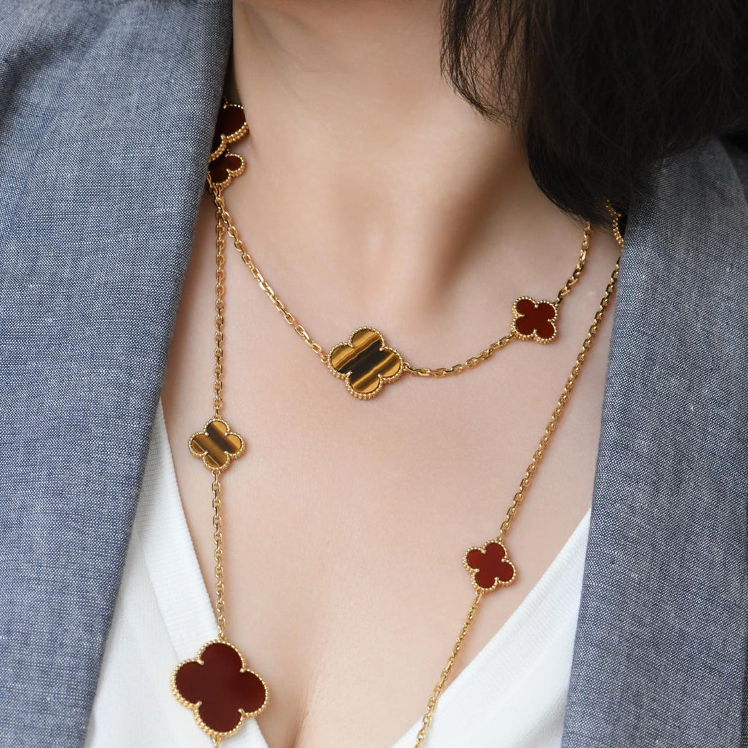 buy Preowned Van Cleef Magic Alhambra 16 Motif Necklace 