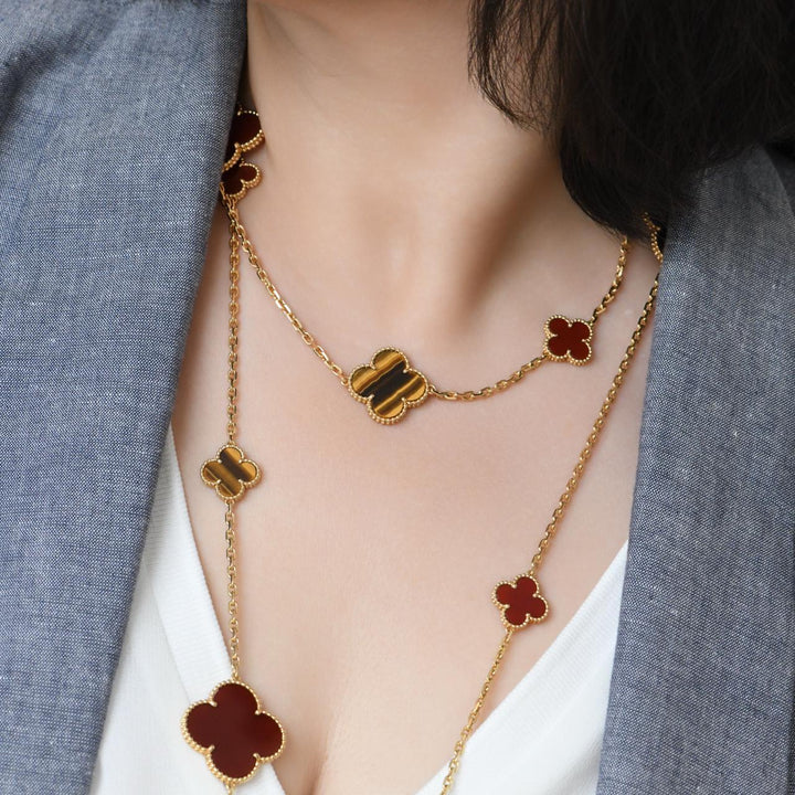 buy Preowned Van Cleef Magic Alhambra 16 Motif Necklace 