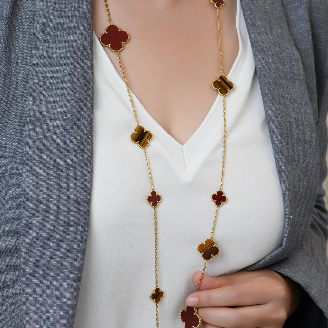Preowned Van Cleef Magic Alhambra 16 Motif Necklace 