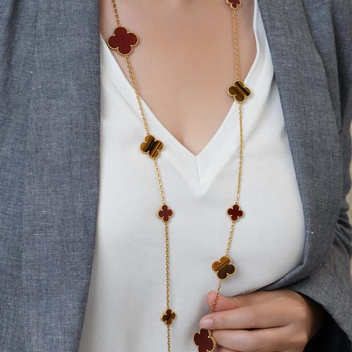 Preowned Van Cleef Magic Alhambra 16 Motif Necklace 