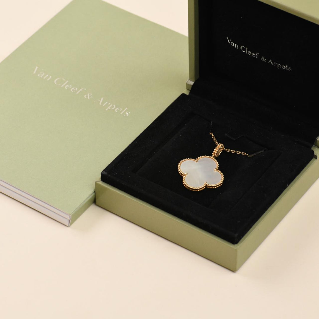 Van Cleef & Arpels Magic Alhambra Mother of Pearl Necklace 18k Yellow Gold