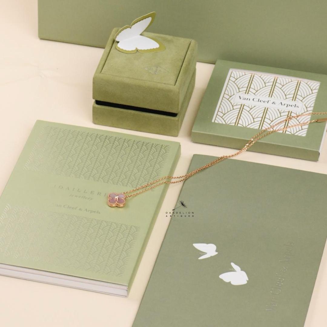 brand new van cleef 2025 holiday pendant pink mother of pearl