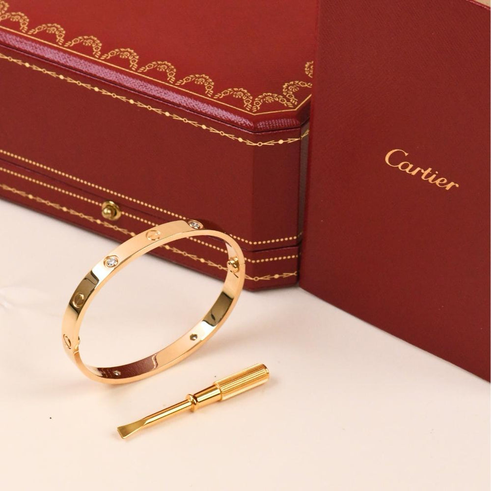 preowned Cartier love bracelet 4 diamond