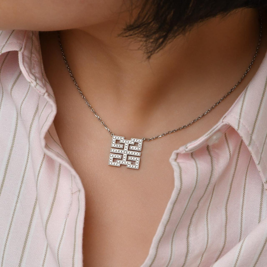 Cartier Baiser Du Dragon Diamond 18K White Gold Pendant Necklace