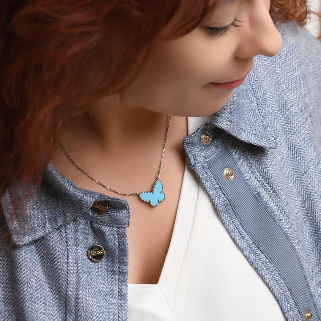 van cleef turquoise butterfly lucky pendant