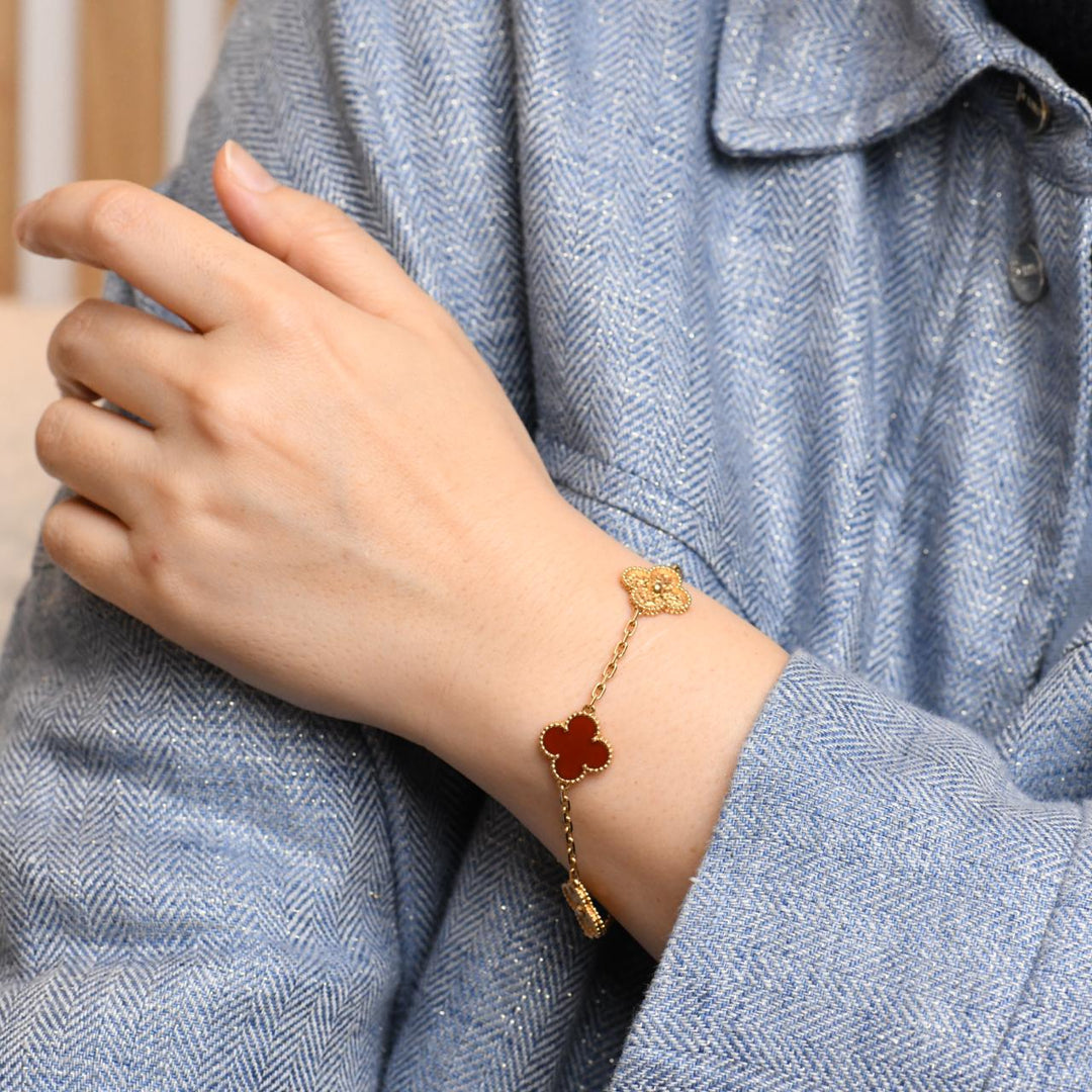 Van Cleef hammered gold bracelet