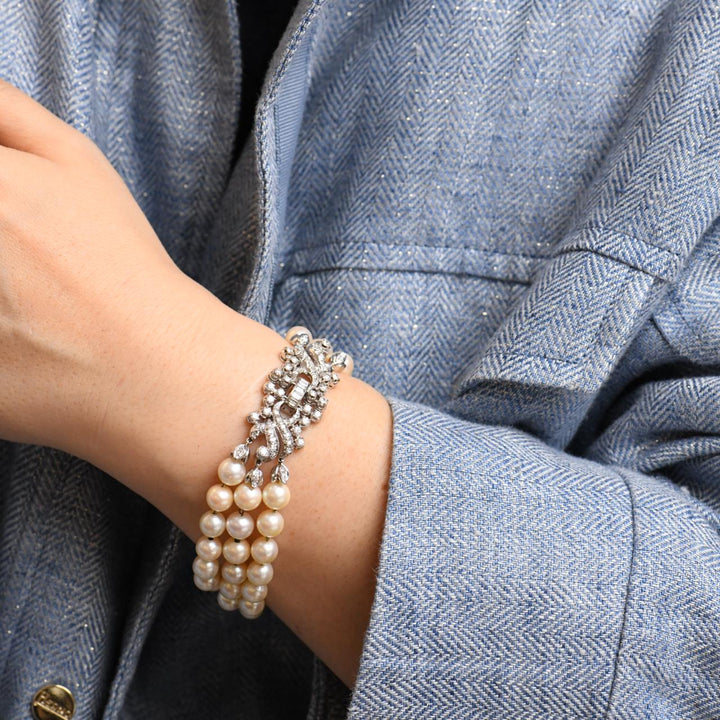 diamond pearl bracelet