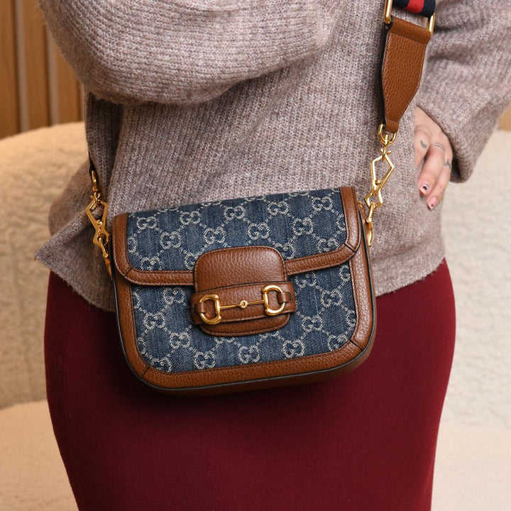 Gucci Horsebit 1955 Monogram Denim bag
