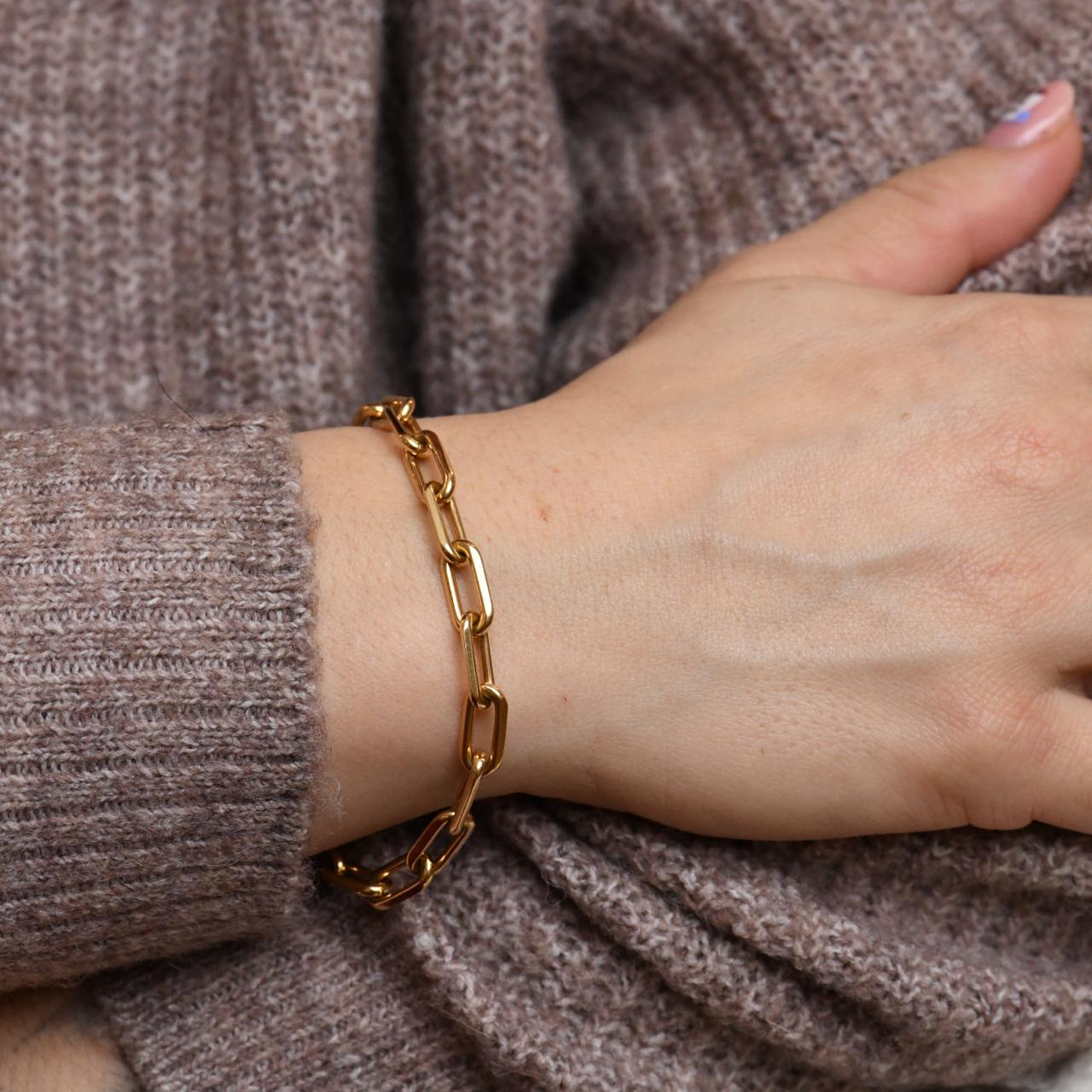 Cartier Santos Chain Bracelet Medium Model 18K Yellow Gold