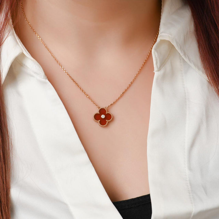 preowned van cleef red Canadian holiday pendant