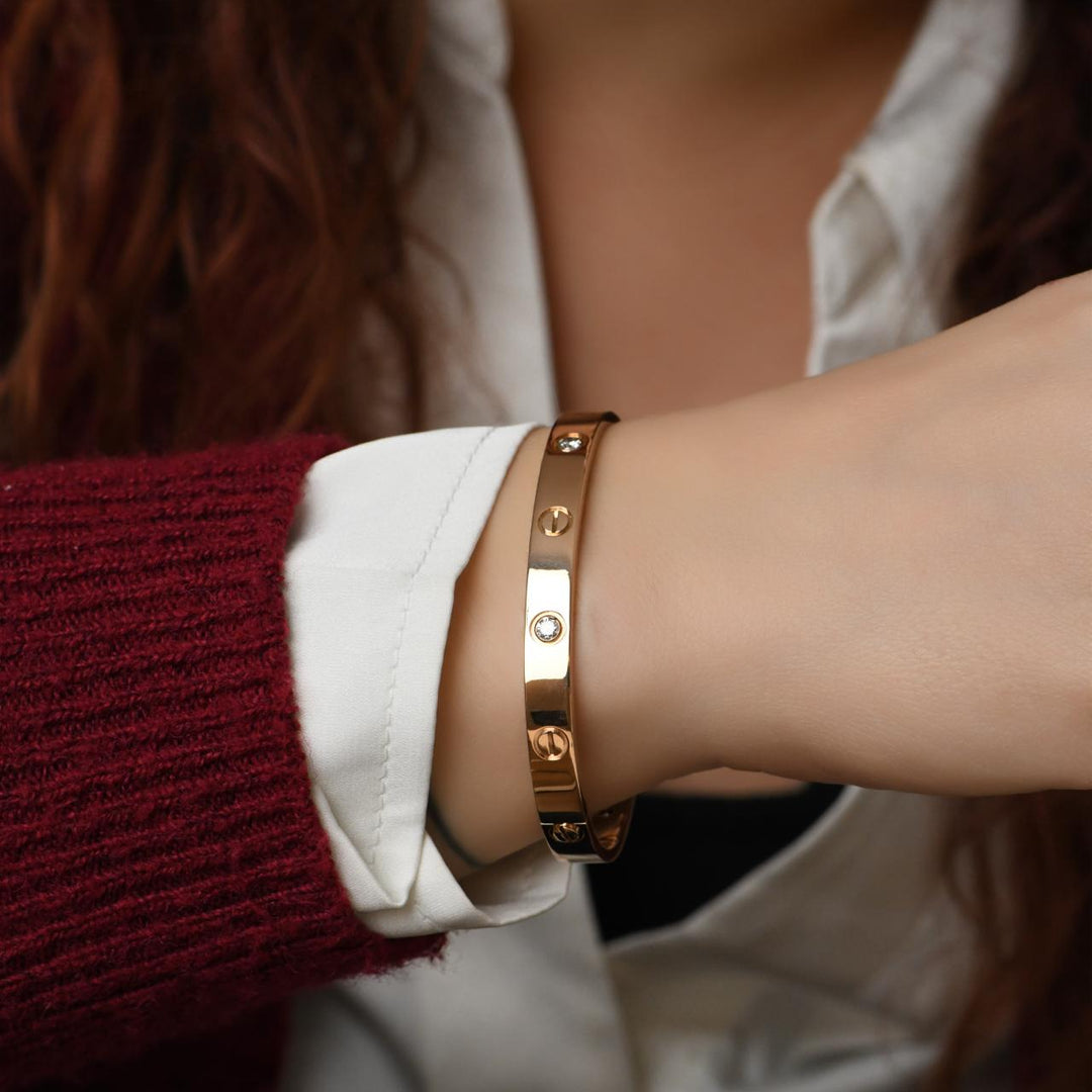 Authentic Cartier Love Bracelet Classic Model 4 Diamond 