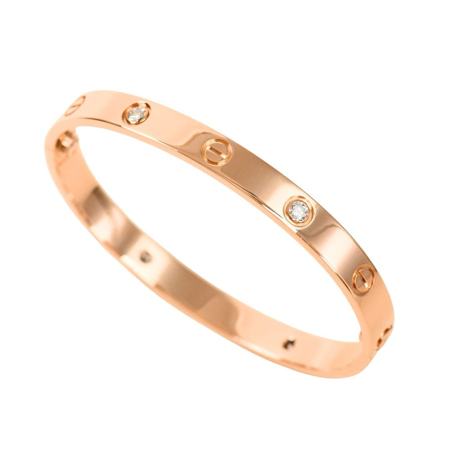 preowned Cartier love bracelet 4 diamond