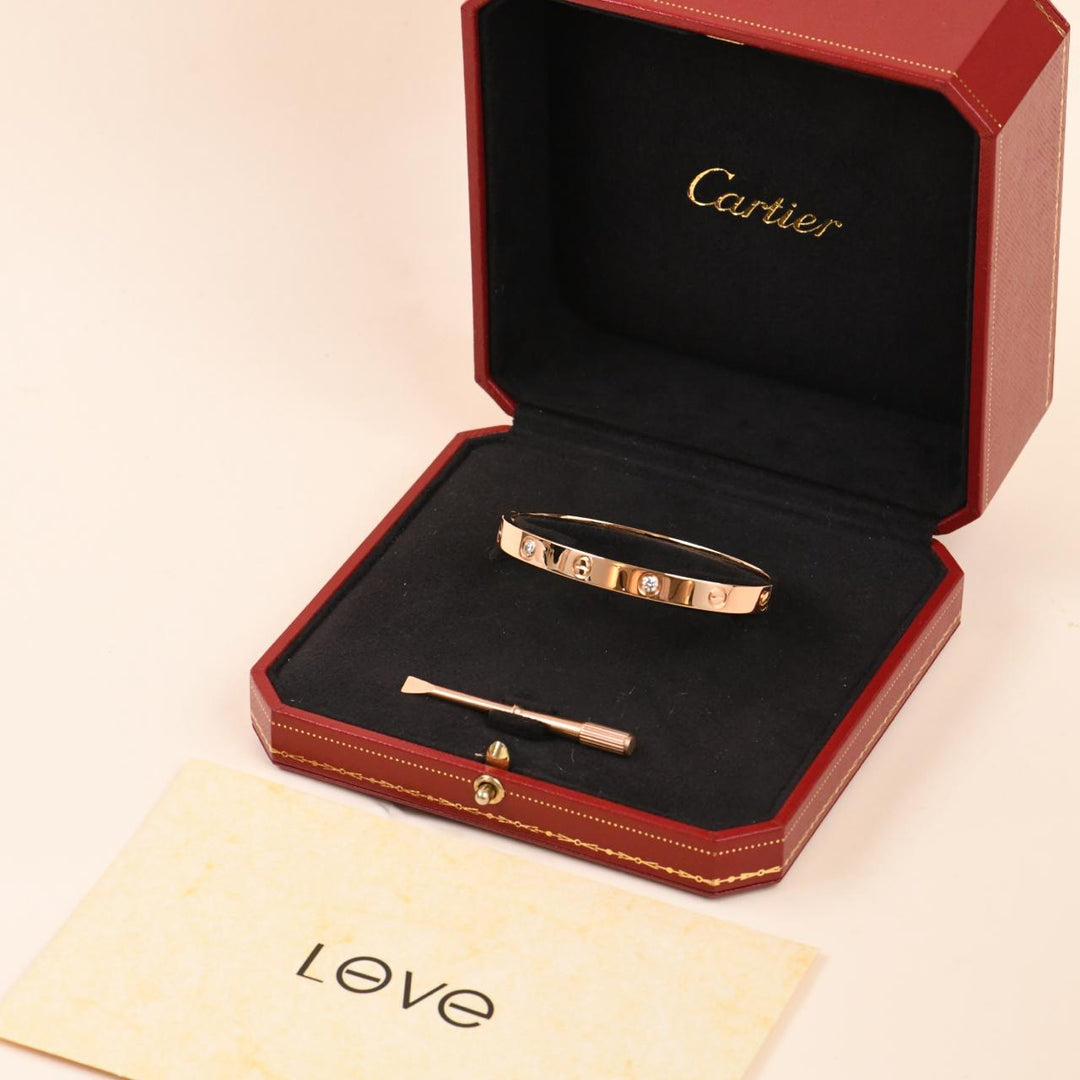 Preowned Authentic Cartier Love  Bracelet Size 17 