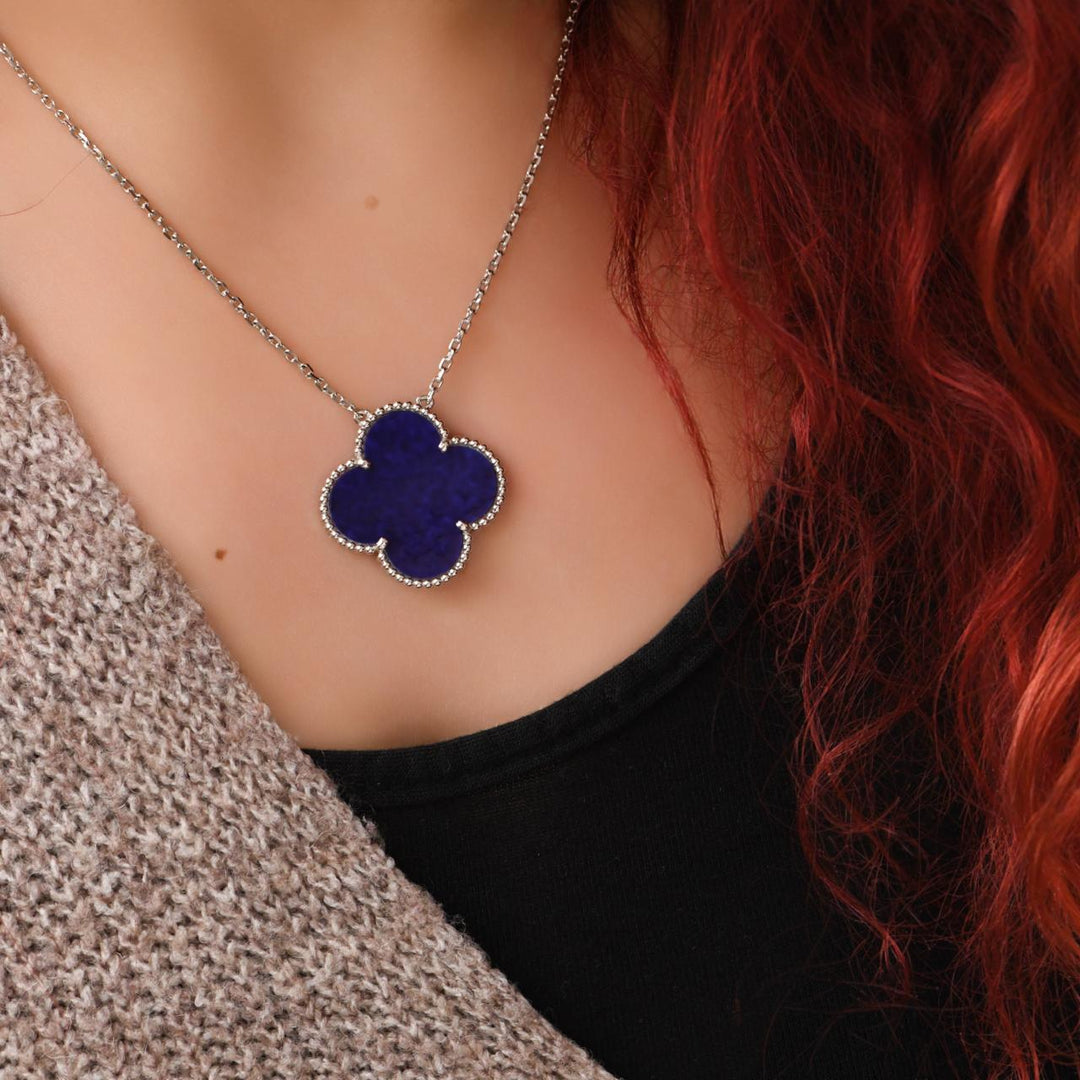 preowned Van Cleef Blue Porcelain pendant necklace