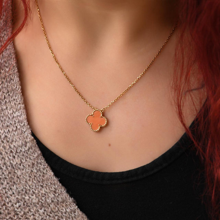 preowned Van Cleef coral necklace pendant