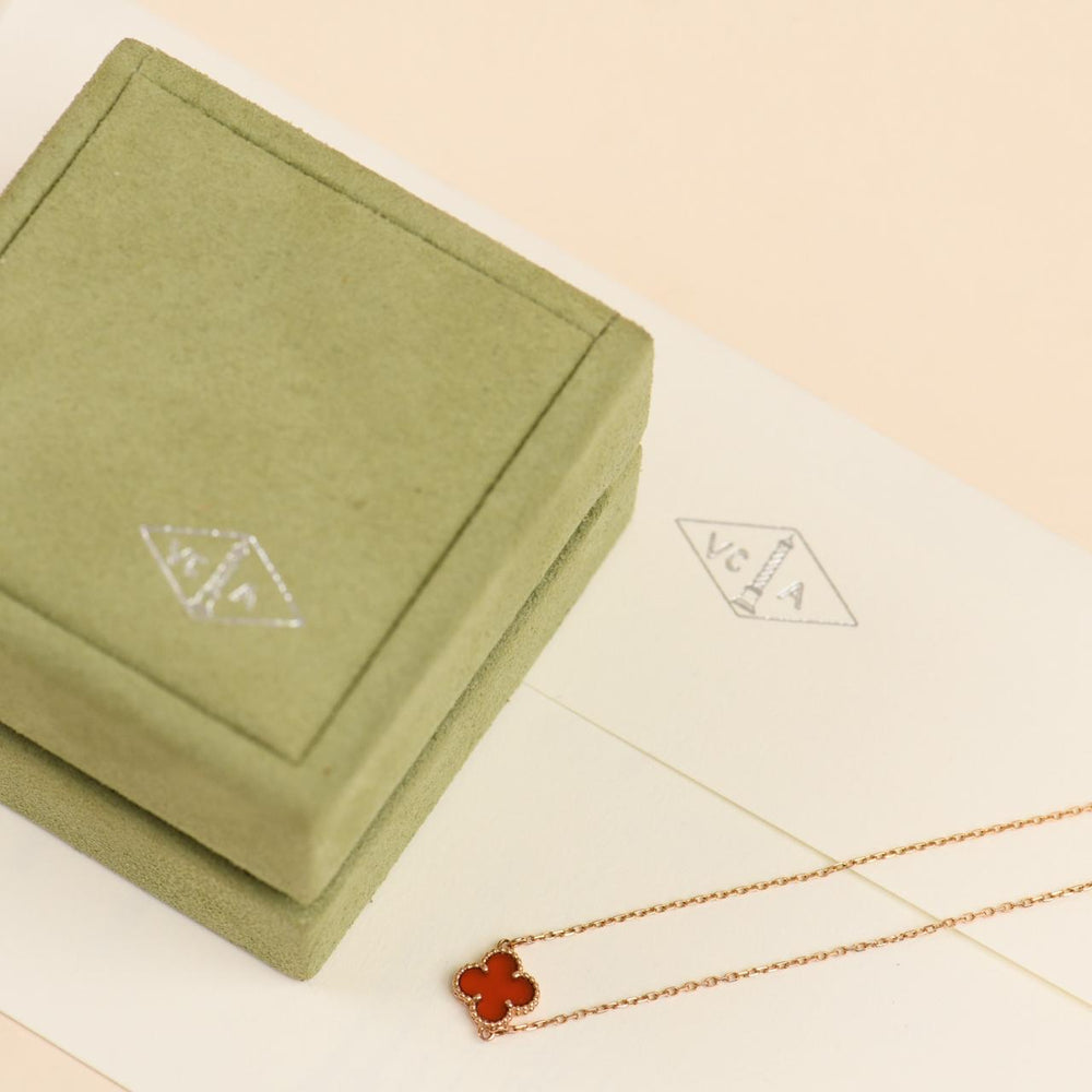 Preowned Van Cleef & Arpels Sweet Alhambra Carnelian Bracelet