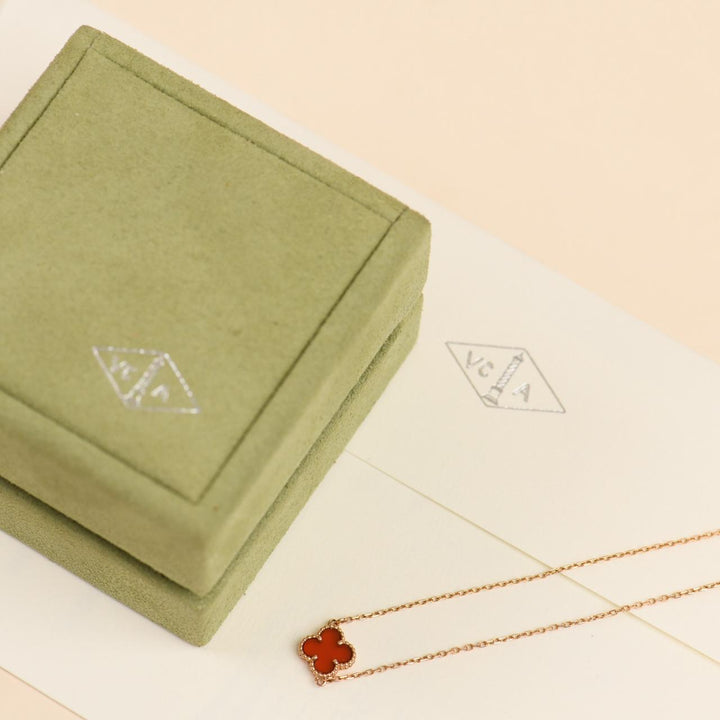 Preowned Van Cleef & Arpels Sweet Alhambra Carnelian Bracelet