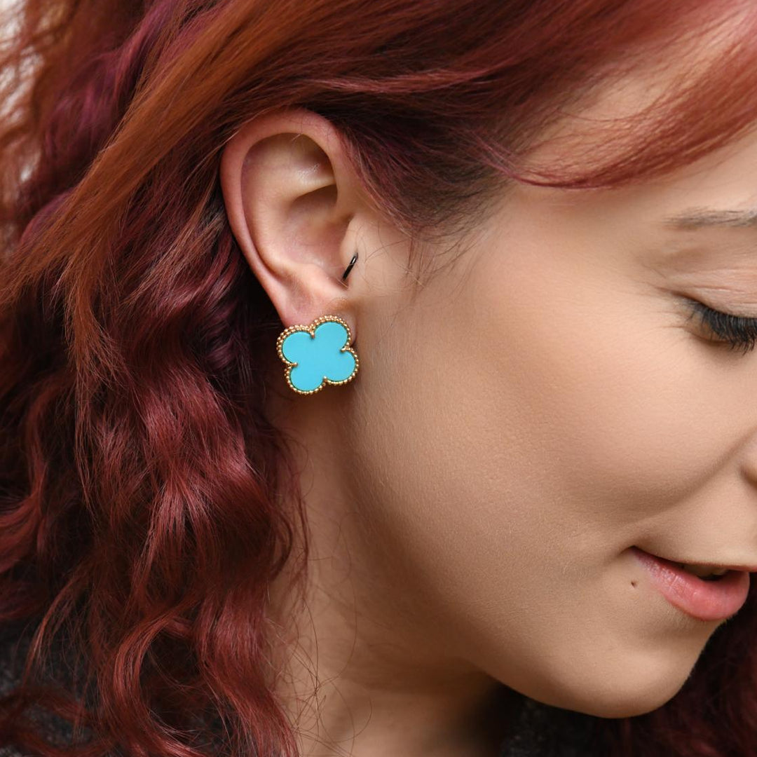 van cleef magic turquoise earring
