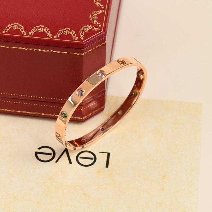 preowned Cartier Love Rainbow Multi Gem Bracelet 