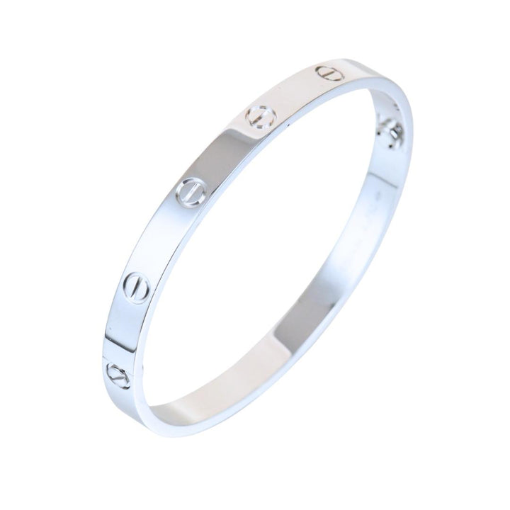 Preloved Authentic Cartier Love Bracelet White Gold Size 18