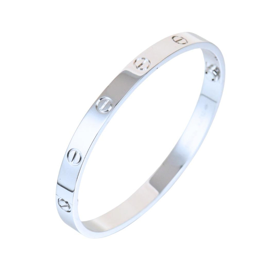 Preloved Authentic Cartier Love Bracelet White Gold Size 18