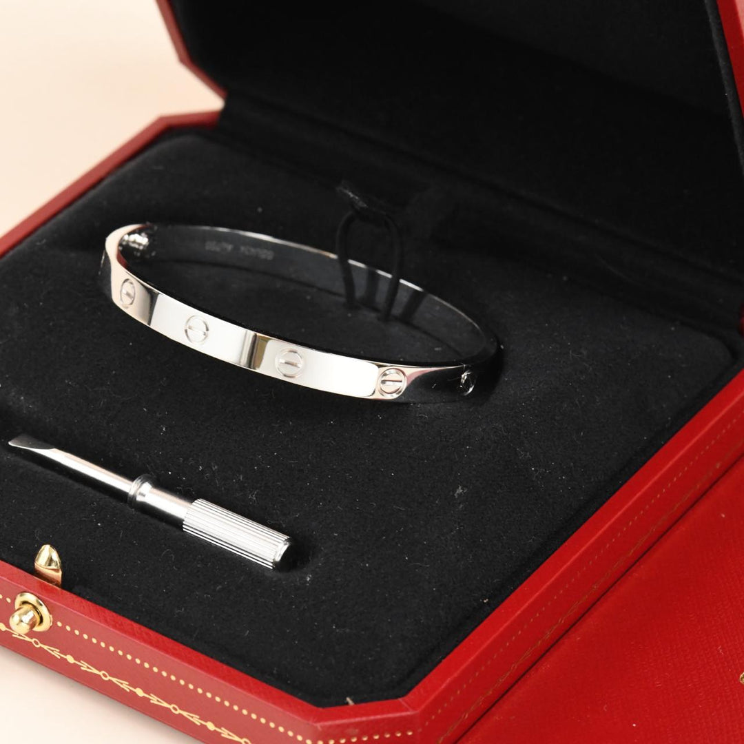 Authentic Cartier Love Bracelet White Gold 