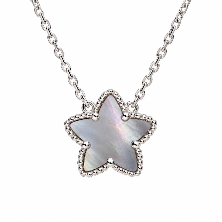 Preowned Van Cleef & Arpels Lucky Star Pendant Grey Mother of Pearl
