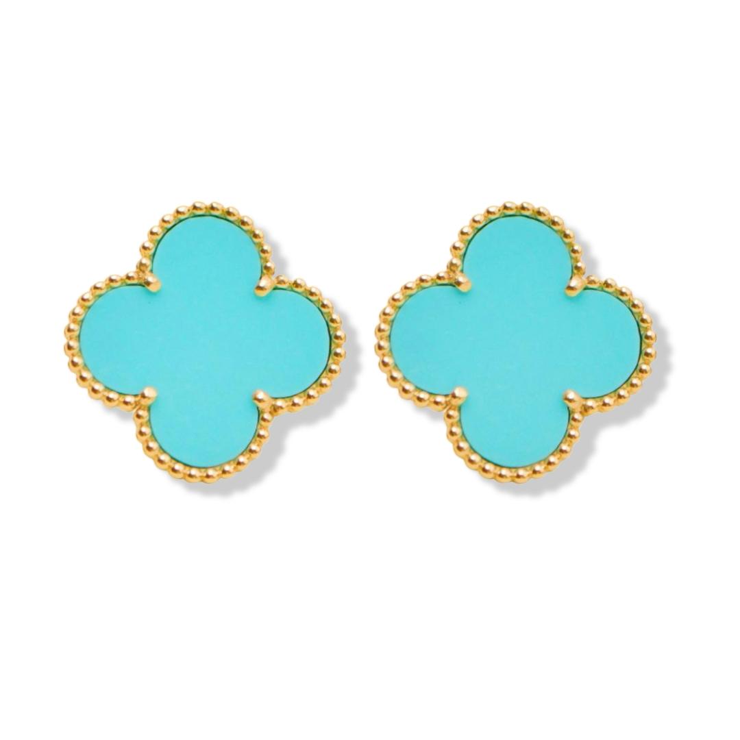 Preloved Authentic Van Cleef & Arpels Magic Alhambra Turquoise Earrings 