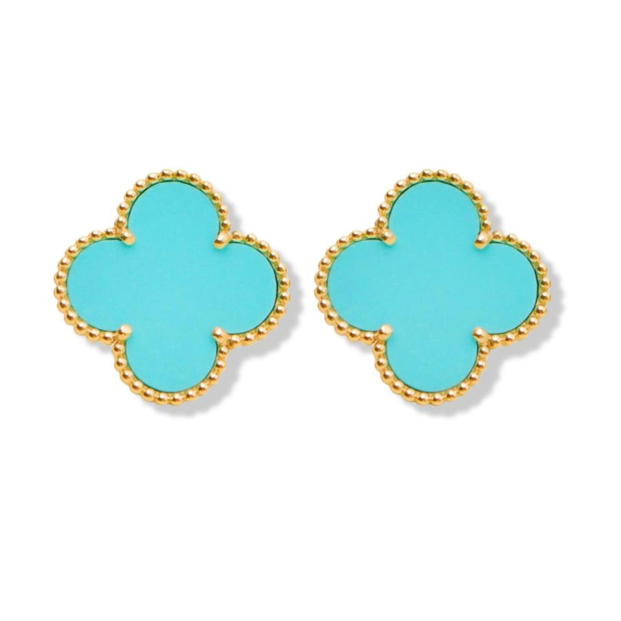 Preloved Authentic Van Cleef & Arpels Magic Alhambra Turquoise Earrings 