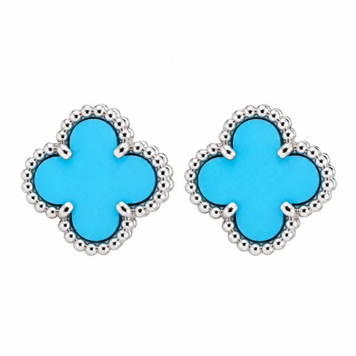 Preloved Authentic Van Cleef & Arpels Sweet Alhambra Turquoise Earrings 