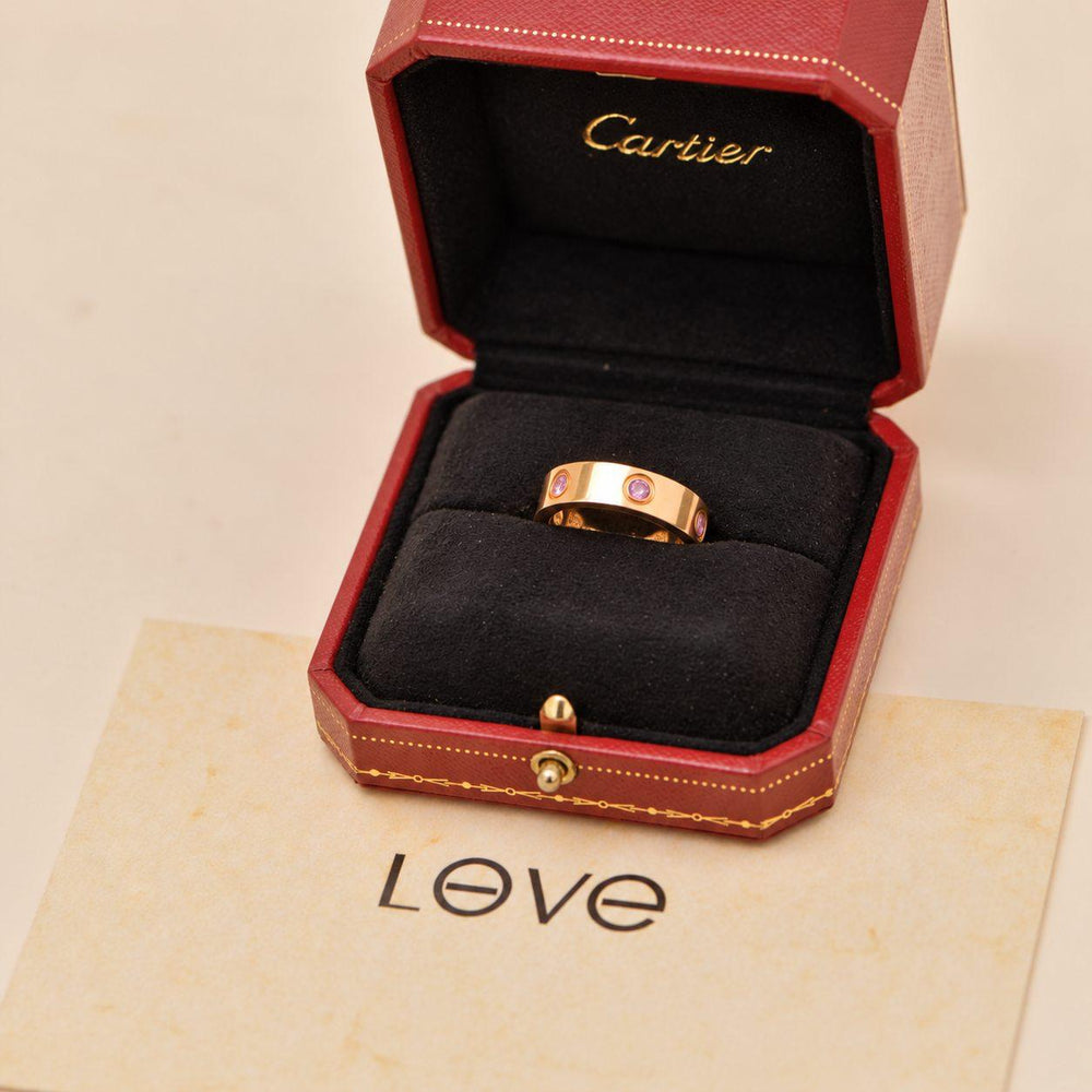 cartier pink sapphire love ring